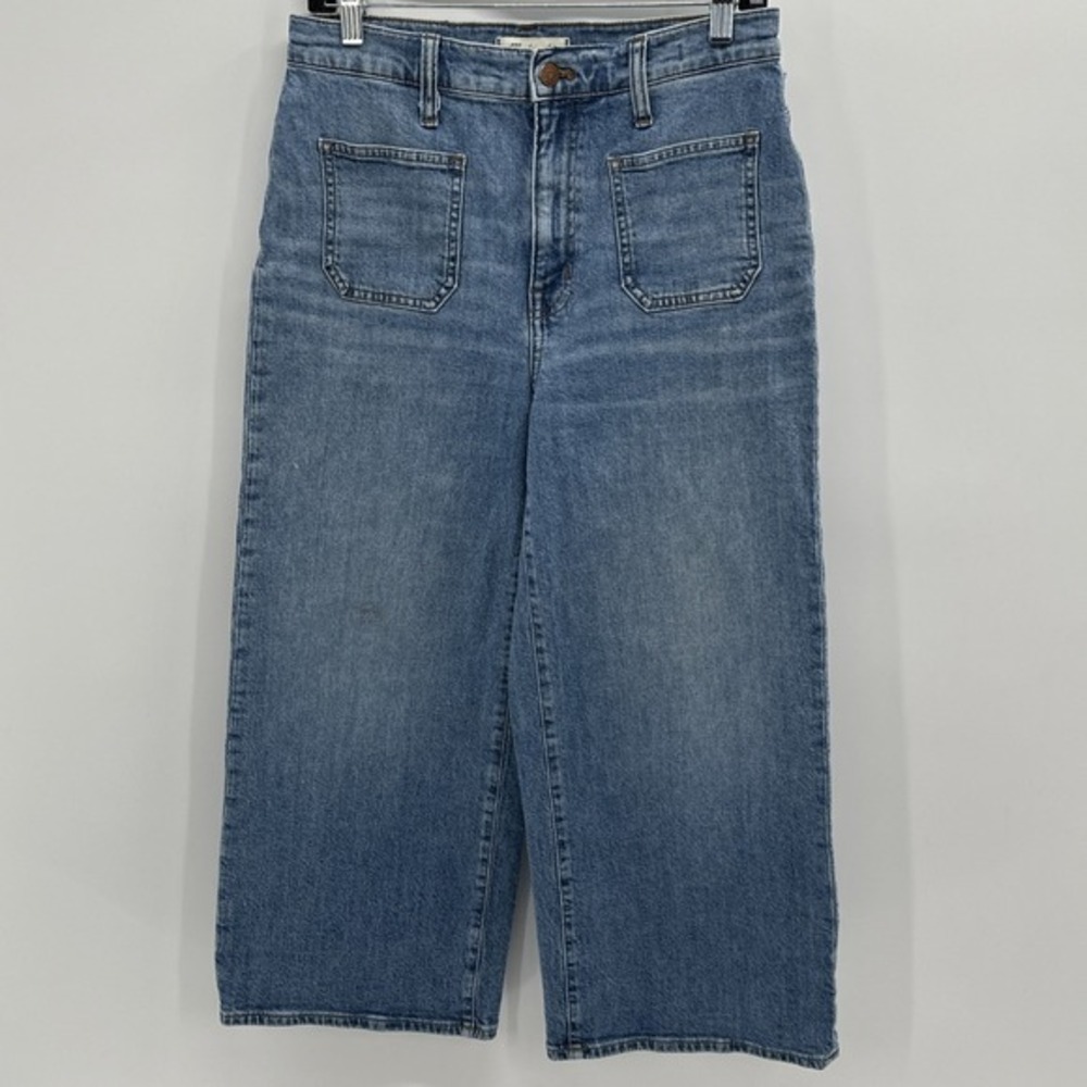 Madewell The Perfect Vintage Wide Leg Crop Jeans Size 29x24 P Blue Inseam Chore